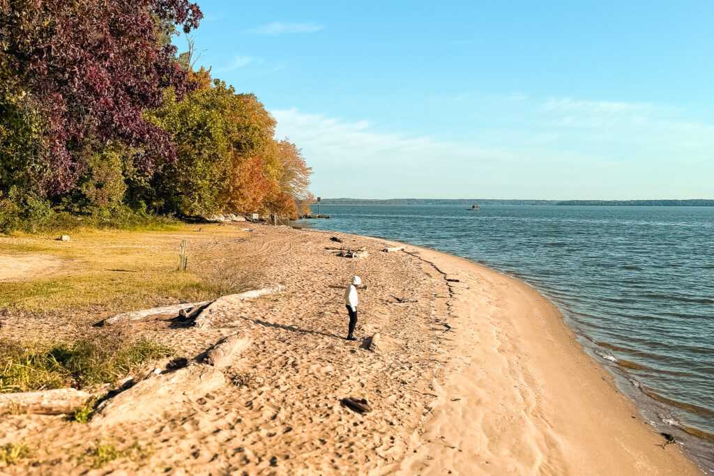 child standing on beach